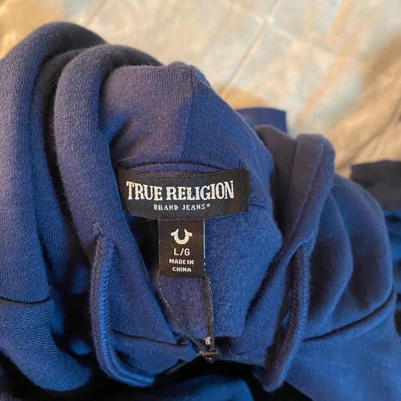 True Religion Navy Blue Hoodie Bundle Size Large and X Large - Picture 11 of 12